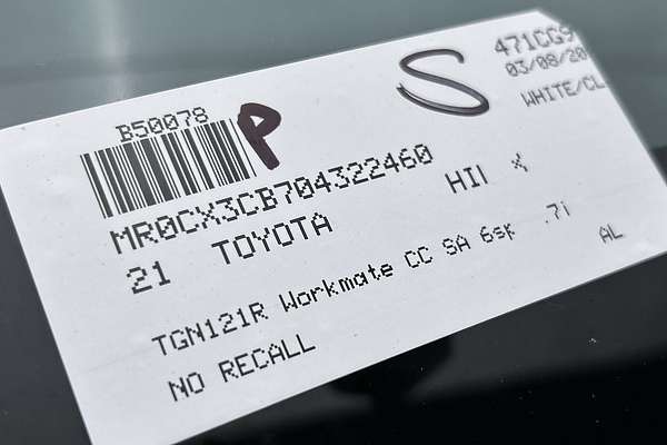 2021 Toyota Hilux Workmate TGN121R Rear Wheel Drive