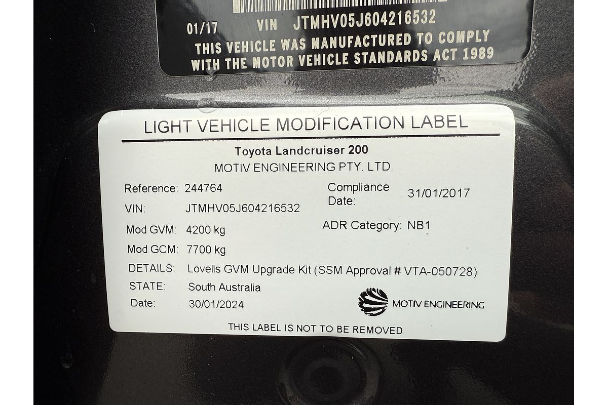 2016 Toyota Landcruiser VX VDJ200R
