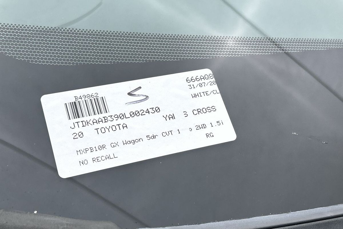 2020 Toyota Yaris Cross GX MXPB10R