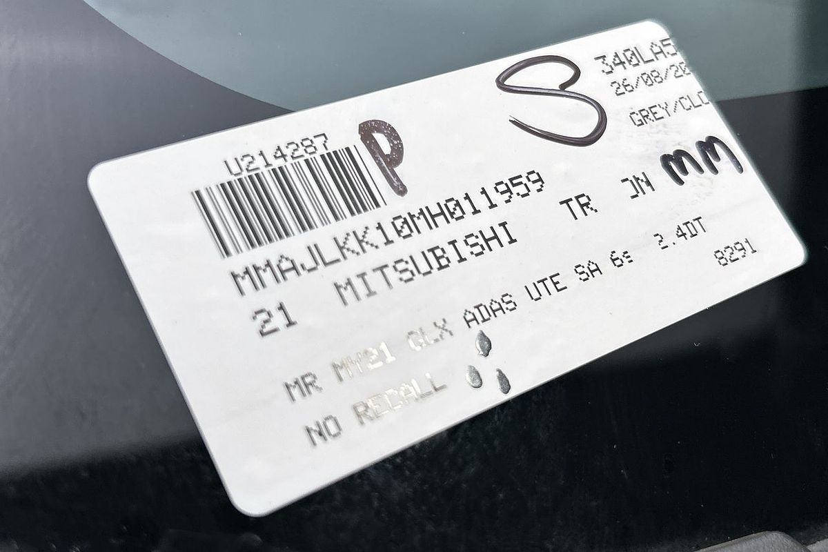 2021 Mitsubishi Triton GLX ADAS MR Rear Wheel Drive