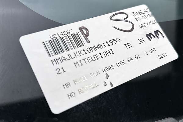 2021 Mitsubishi Triton GLX ADAS MR Rear Wheel Drive
