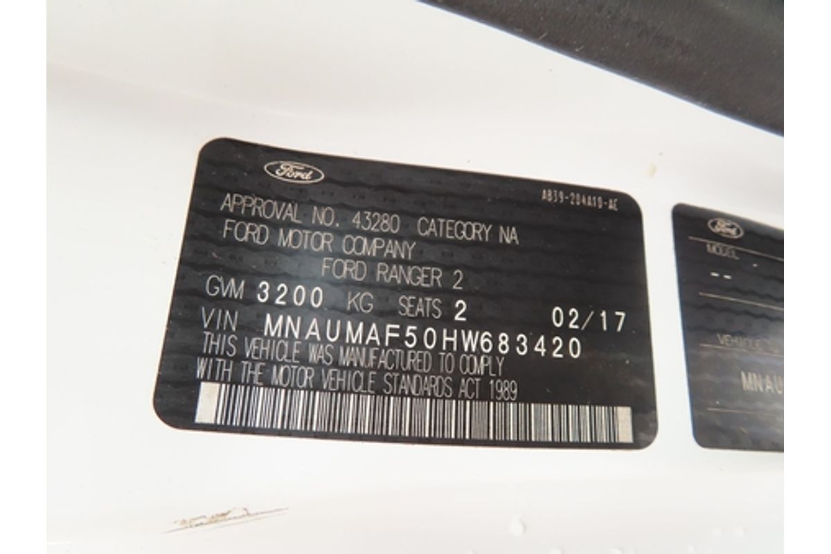 2017 Ford Ranger XL PX MkII 4X4