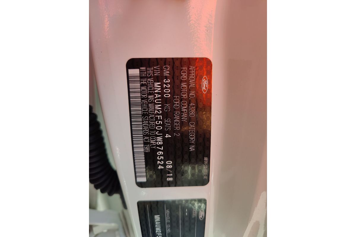 2018 Ford Ranger XL PX MkIII 4X4 3.2L