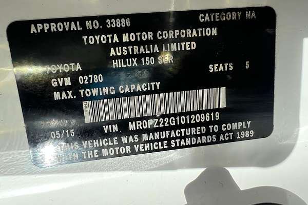 2015 Toyota Hilux SR KUN26R 4X4