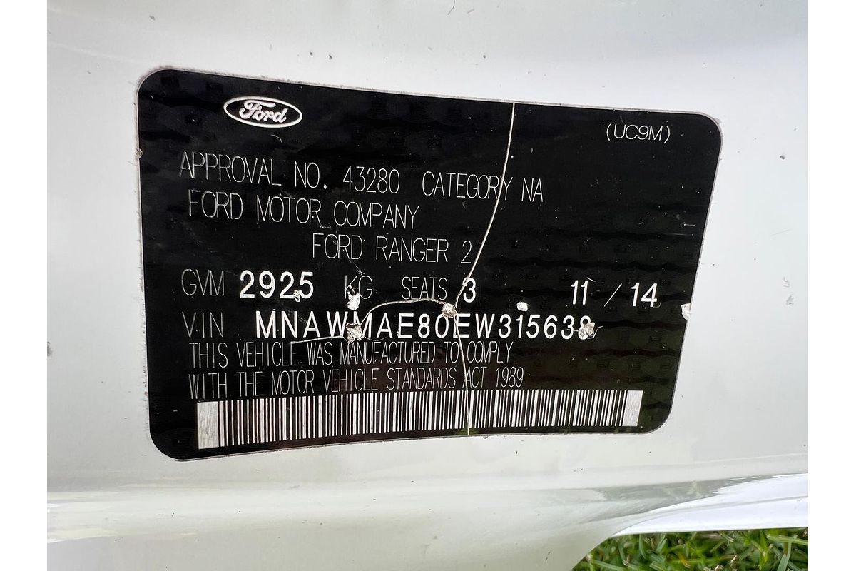 2014 Ford Ranger XL PX Rear Wheel Drive L