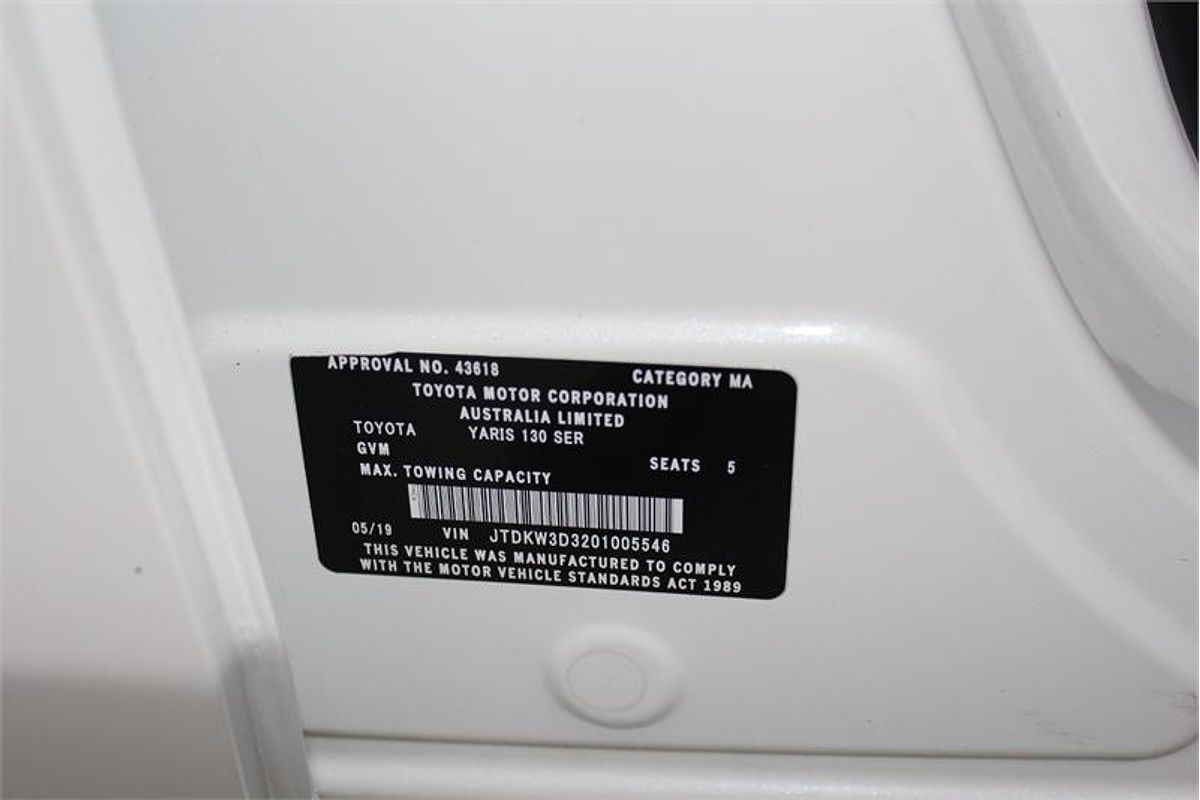 2019 Toyota Yaris Ascent NCP130R