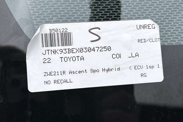 2022 Toyota Corolla Ascent Sport Hybrid ZWE211R