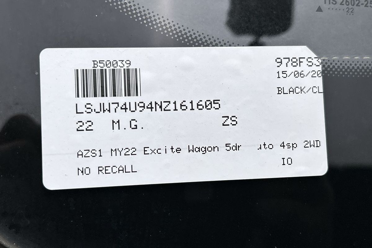 2022 MG ZS Excite AZS1