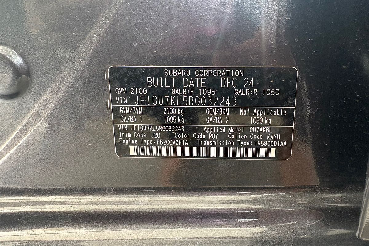 2025 Subaru Impreza 2.0L G6
