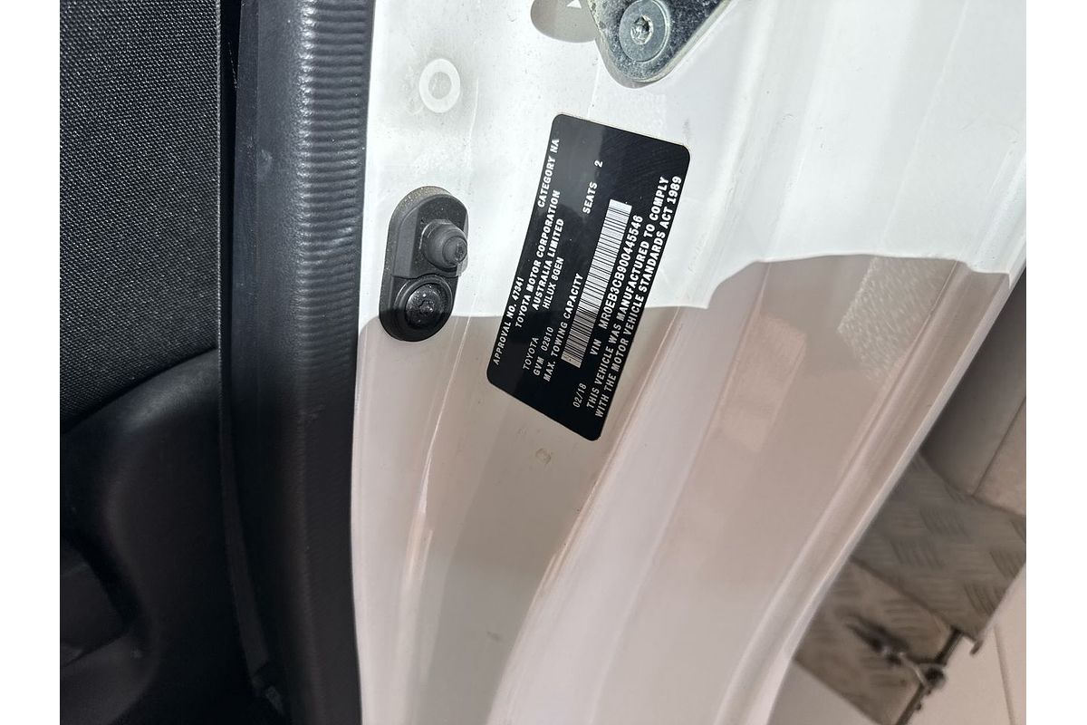 2018 Toyota Hilux Workmate GUN122R Rear Wheel Drive