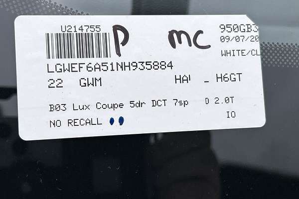 2022 GWM Haval H6 Lux B01