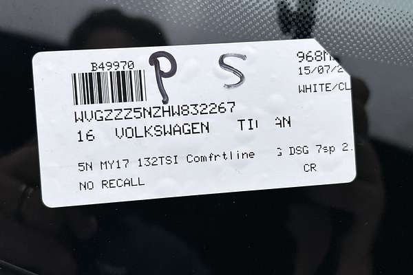 2016 Volkswagen Tiguan 132TSI Comfortline 5N