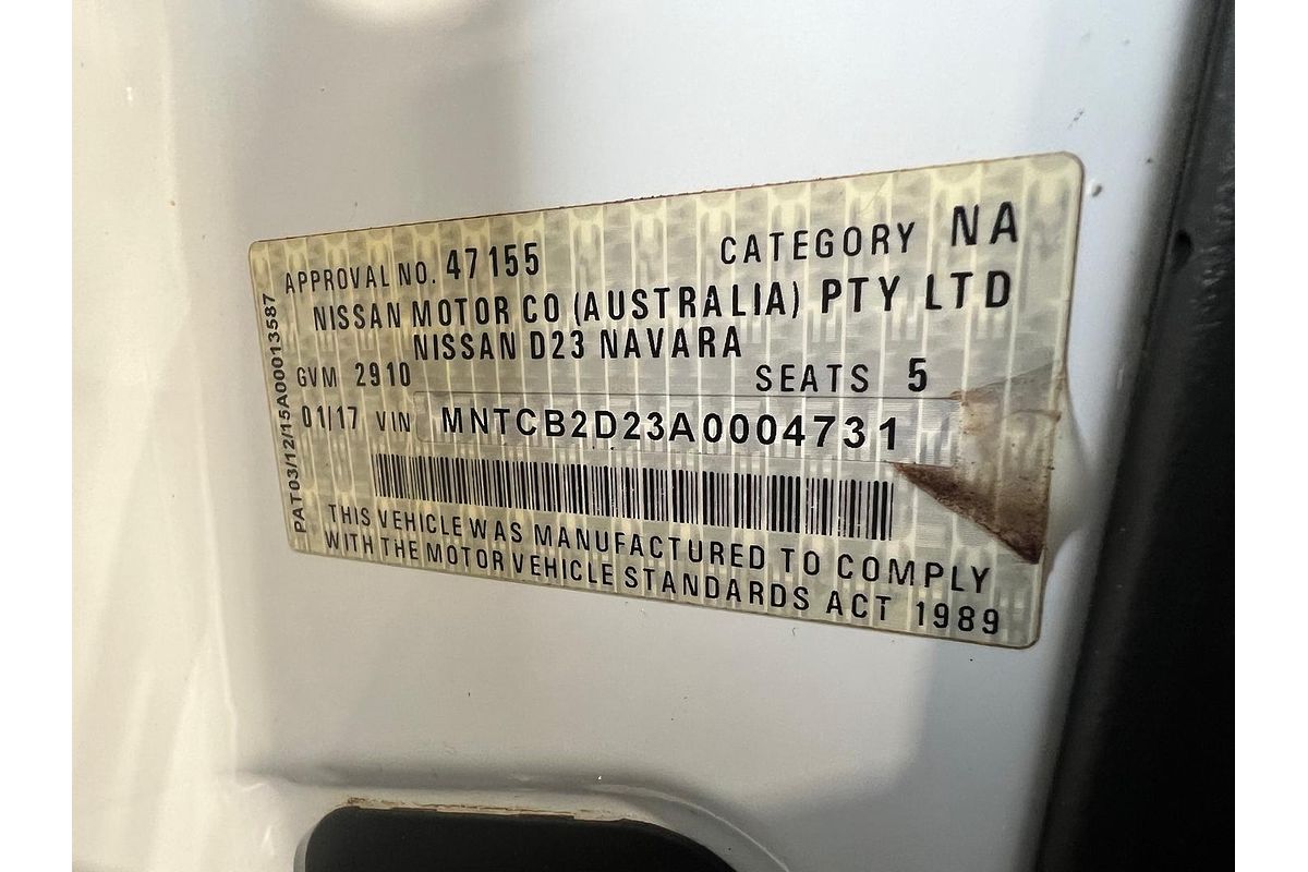 2017 Nissan Navara RX D23 Series 2 Rear Wheel Drive