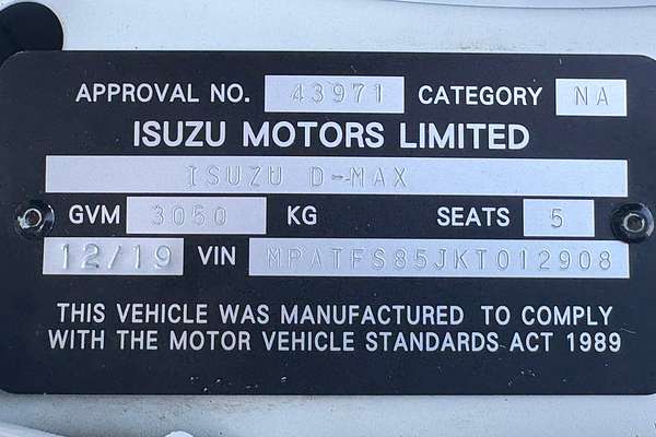 2019 Isuzu D-MAX TF MY19