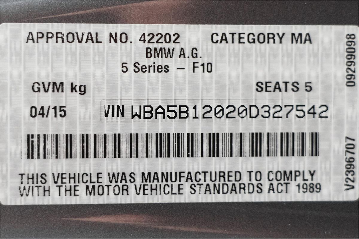 2015 BMW 5 Series 535i M Sport F10 LCI