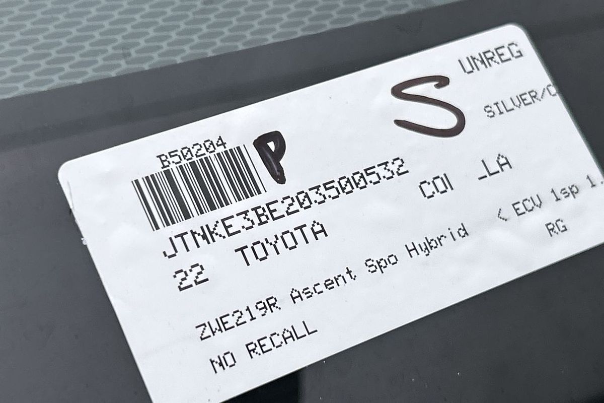 2022 Toyota Corolla Ascent Sport Hybrid ZWE219R