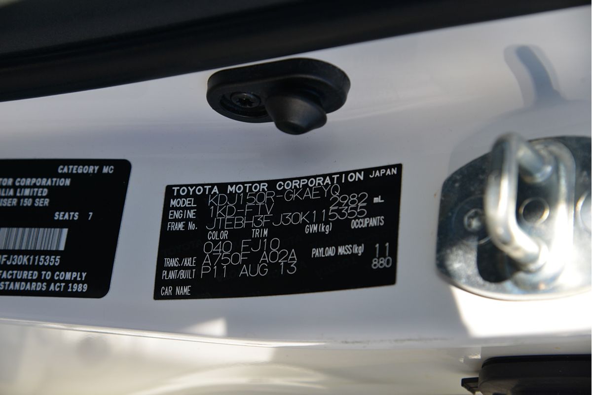 2013 Toyota Landcruiser Prado GXL KDJ150R