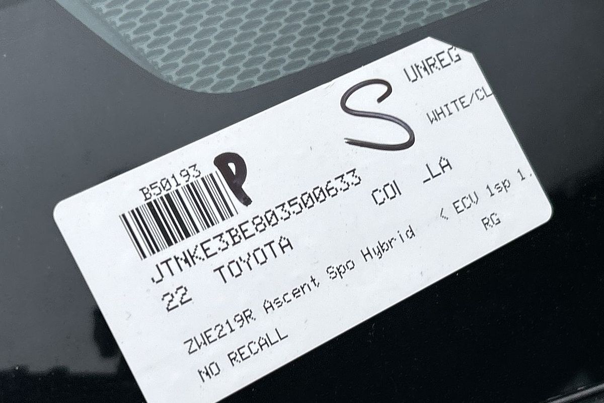2022 Toyota Corolla Ascent Sport Hybrid ZWE219R