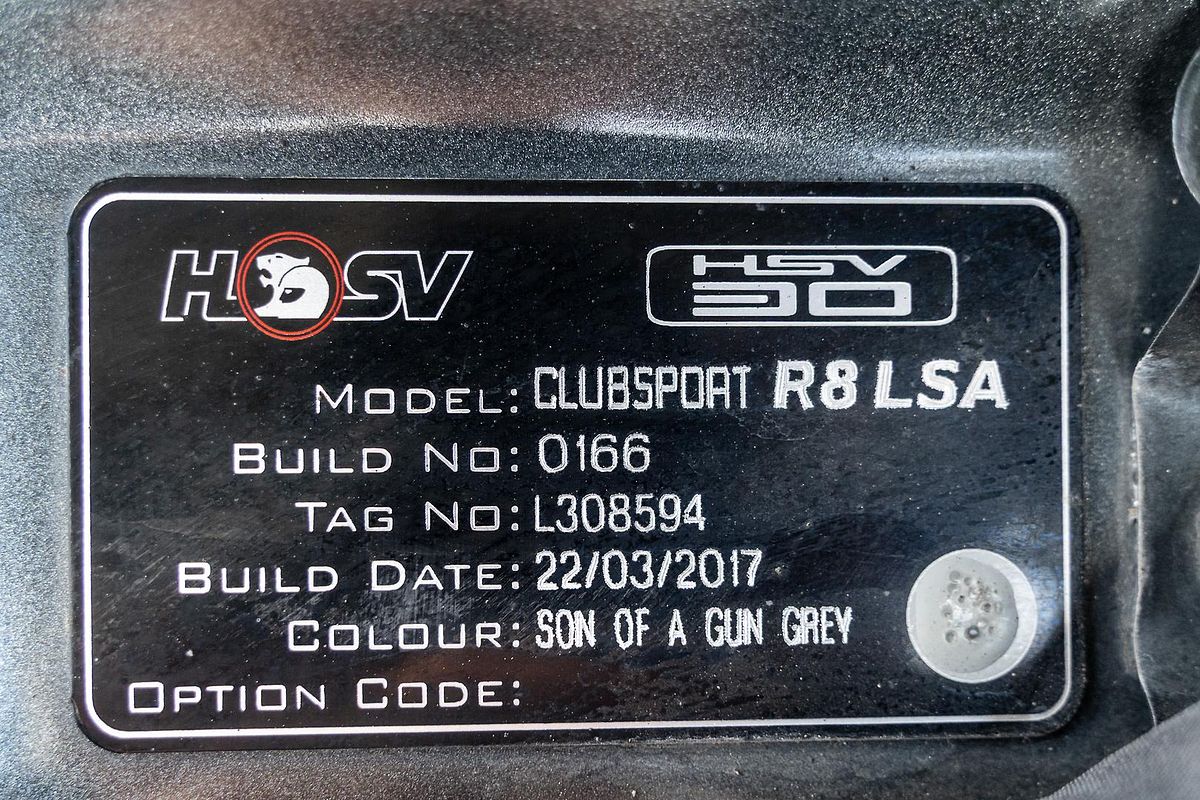 2017 Holden Clubsport R8 LSA 30th Anniversary GEN-F2