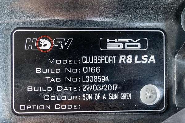 2017 Holden Clubsport R8 LSA 30th Anniversary GEN-F2
