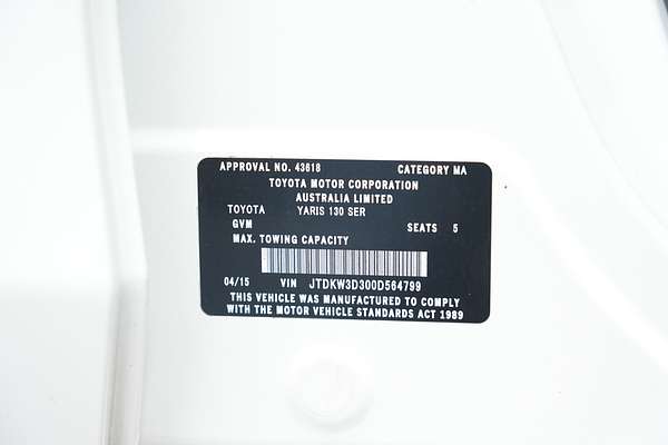 2015 Toyota Yaris Ascent NCP130R