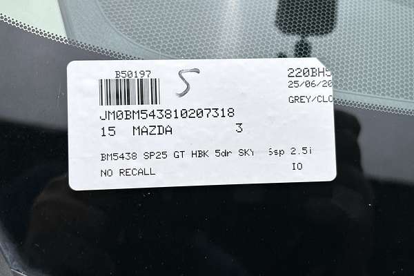 2015 Mazda 3 SP25 GT BM Series