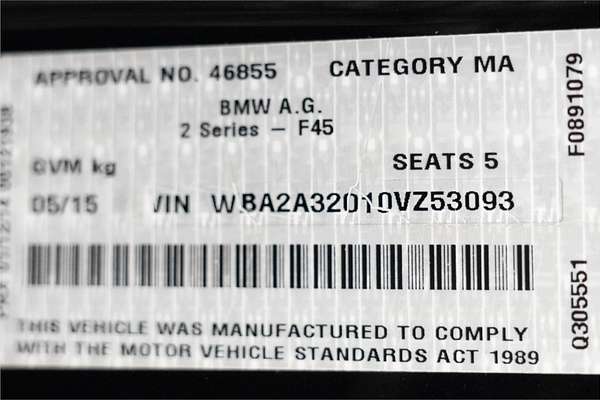 2015 BMW 2 Series 218i Sport Line F45
