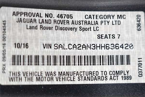 2016 Land Rover Discovery Sport TD4 150 SE L550