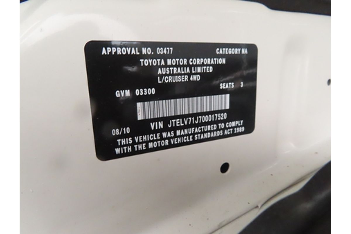 2010 Toyota Landcruiser Workmate VDJ79R 4X4