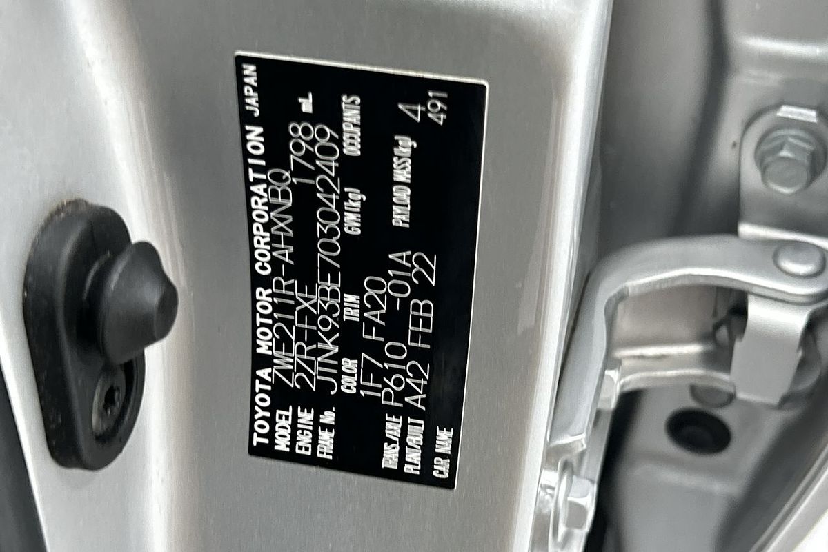 2022 Toyota Corolla Ascent Sport Hybrid ZWE211R