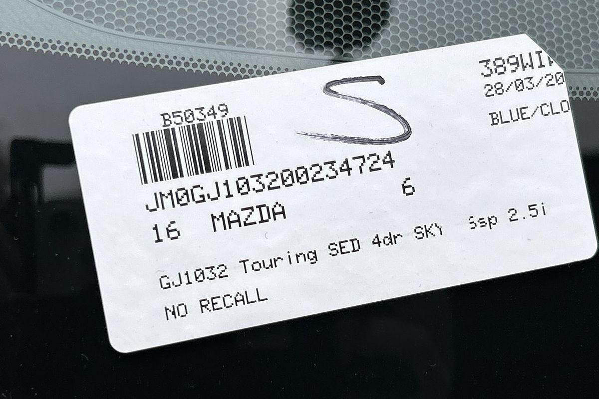 2016 Mazda 6 Touring GJ Series 2