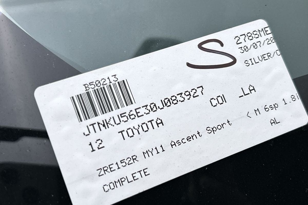2012 Toyota Corolla Ascent Sport ZRE152R