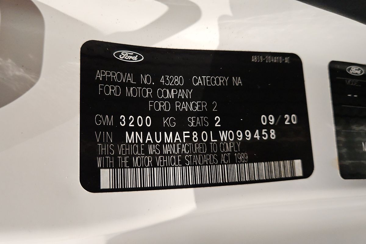 2020 Ford Ranger XL Hi-Rider PX MkIII Rear Wheel Drive 2.2L