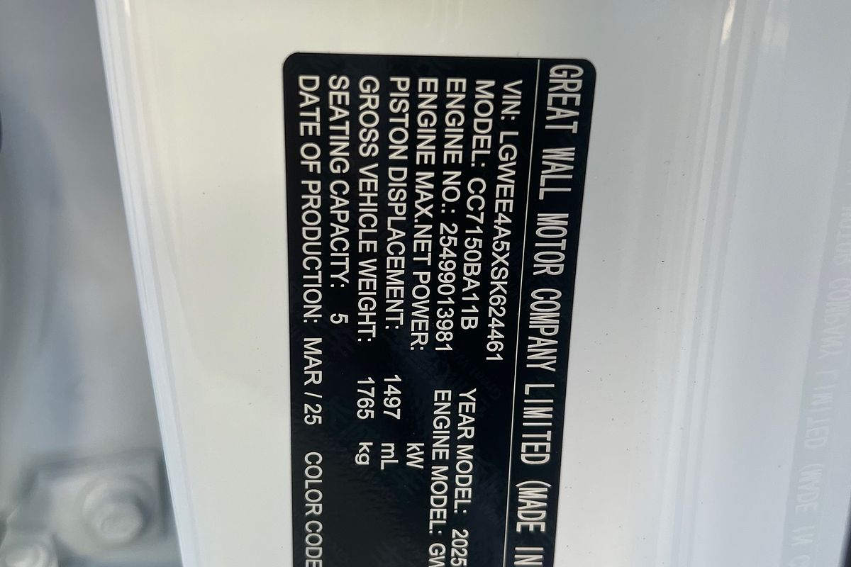 2025 GWM Haval Jolion Premium A01