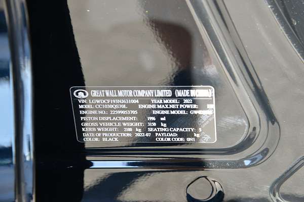2022 GWM Ute Cannon-X NPW 4X4