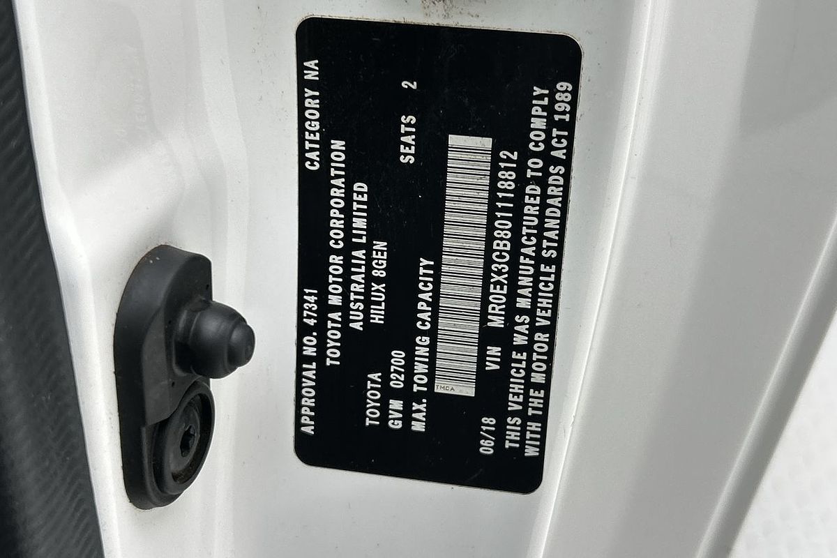 2018 Toyota Hilux Workmate TGN121R Rear Wheel Drive