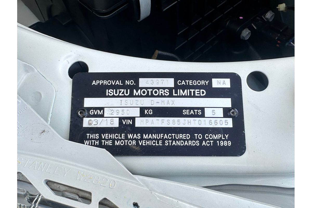 2018 Isuzu D-MAX SX (4x4) TF MY18 4X4
