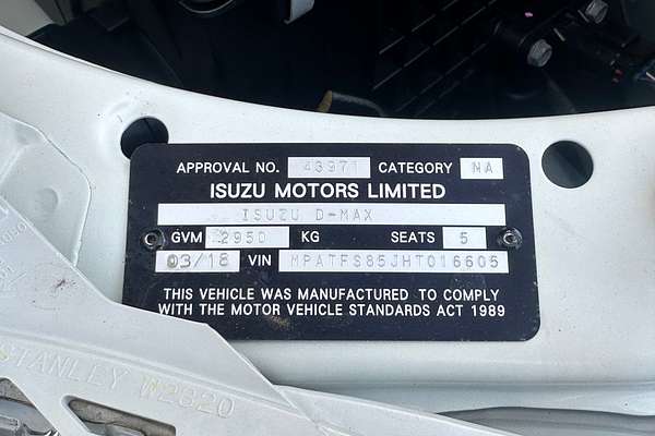 2018 Isuzu D-MAX SX (4x4) TF MY18 4X4