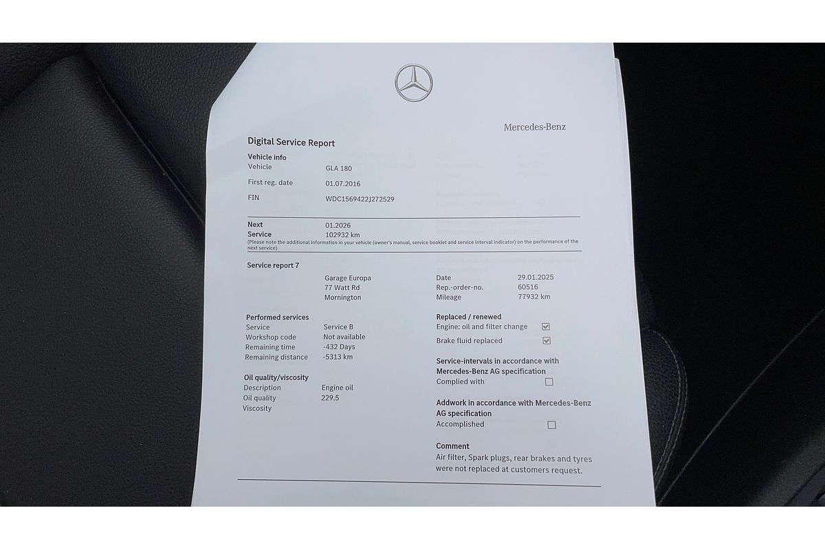 2016 Mercedes-Benz GLA-Class GLA180 X156