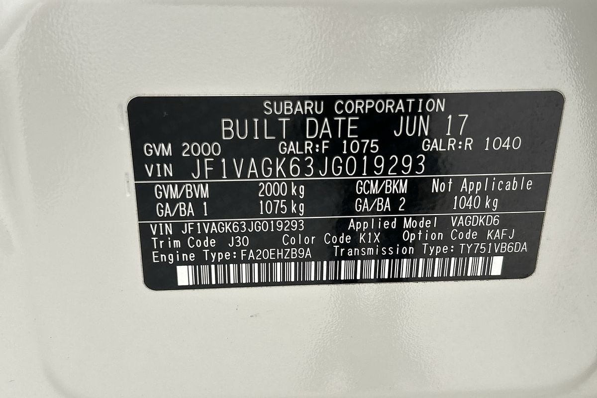 2017 Subaru WRX Premium VA