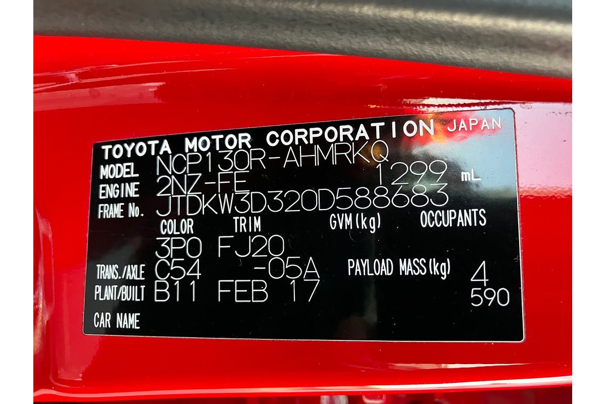 2017 Toyota Yaris Ascent NCP130R
