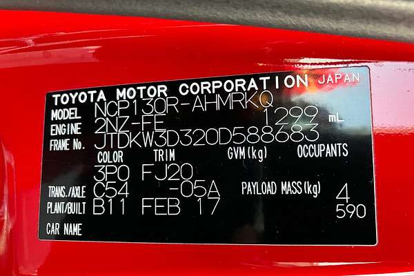 2017 Toyota Yaris Ascent NCP130R