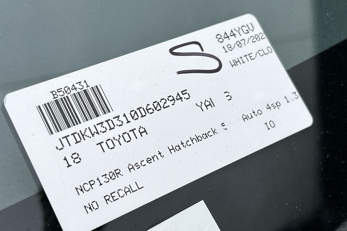 2018 Toyota Yaris Ascent NCP130R