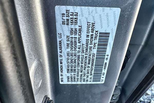 2019 Honda Ridgeline RTL
