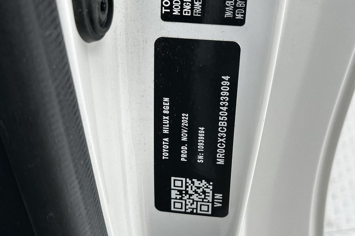 2022 Toyota Hilux Workmate TGN121R Rear Wheel Drive