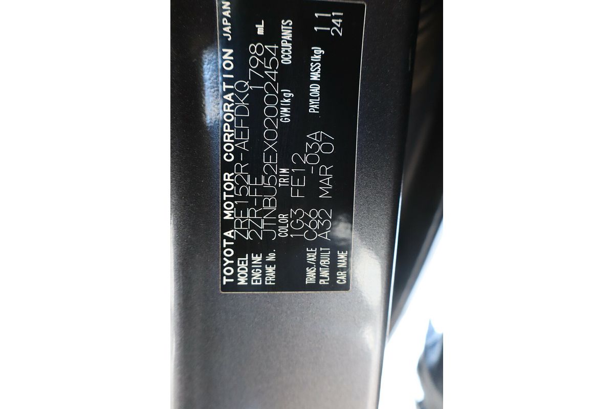 2007 Toyota Corolla Ascent ZRE152R