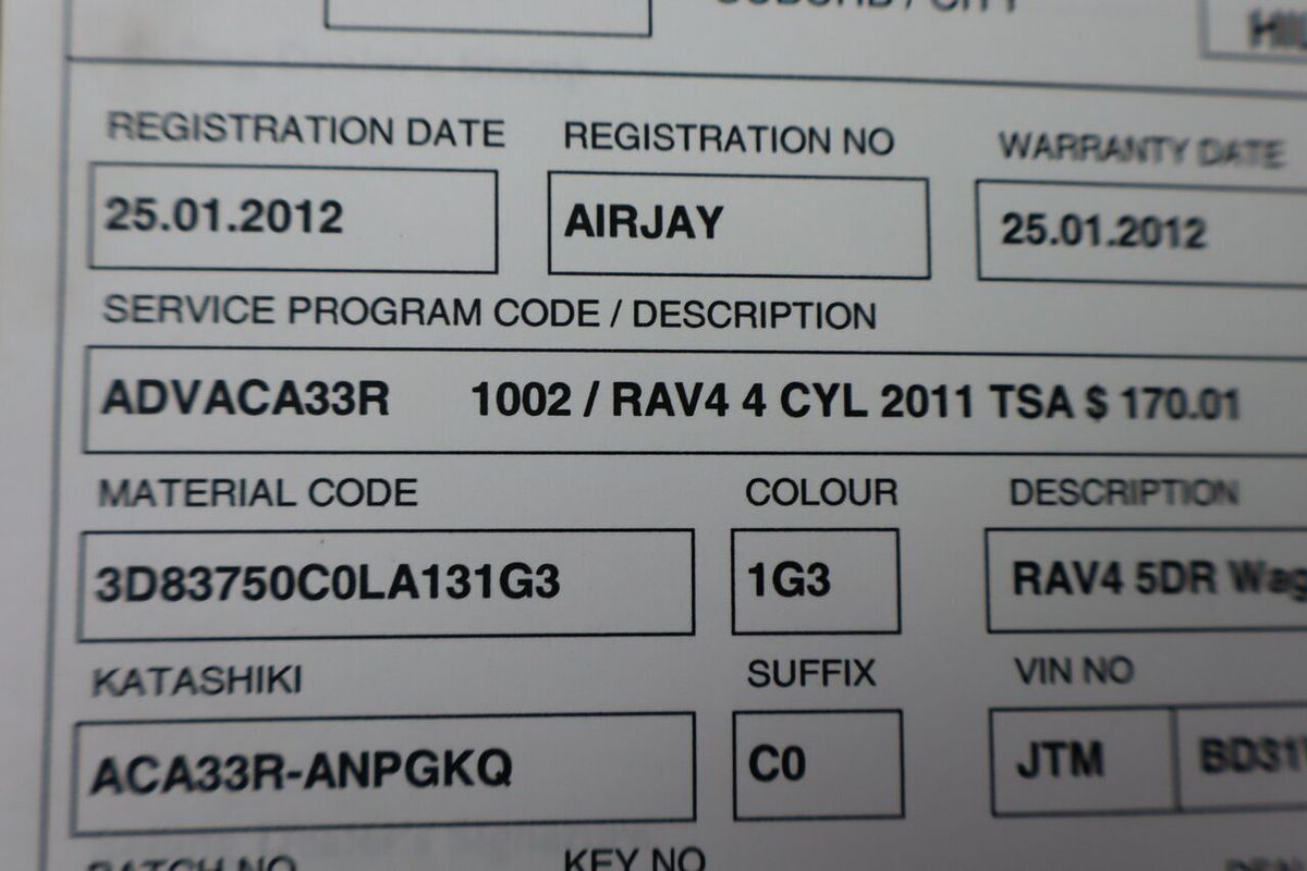 2011 Toyota RAV4 Cruiser L (4x4) ACA33R 08 Upgrade
