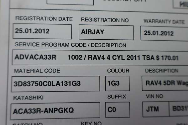 2011 Toyota RAV4 Cruiser L (4x4) ACA33R 08 Upgrade