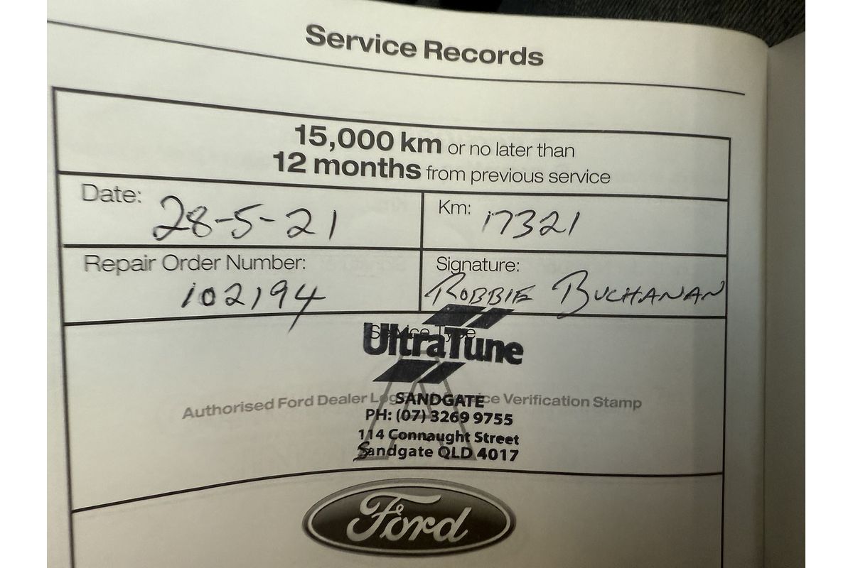 2020 Ford Ranger XL Hi-Rider PX MkIII Rear Wheel Drive 2.2L
