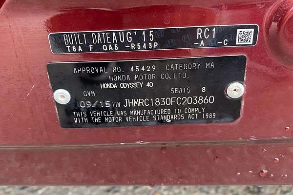 2015 Honda Odyssey VTi 5th Gen